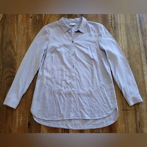 J. Jill Womens Small 3/4 Button Smock Style Top Blue Long Sleeve Collared B3